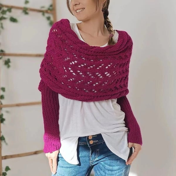 Gemütlicher mehrlagiger weicher Strickschal für Herbst und Winter