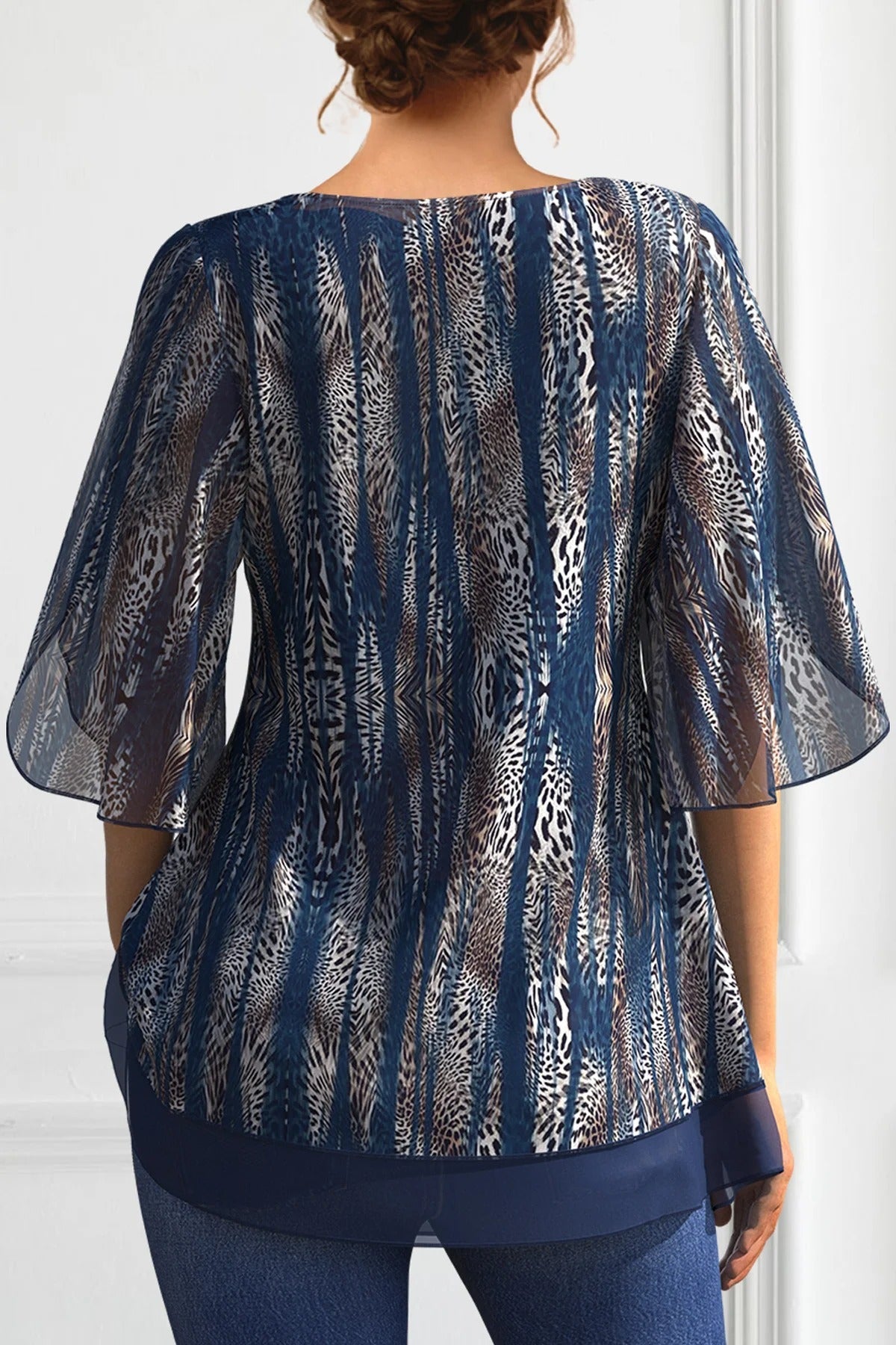 Elke® | Elegante Chiffon-Bluse mit Animal-Print