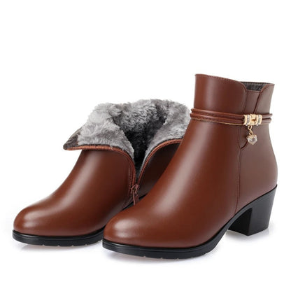 Elegante Fleecegefütterte Stiefeletten mit seitlichem Reißverschlussverschluss