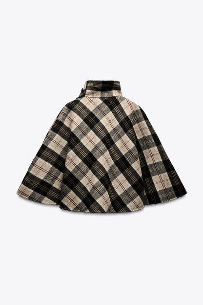 Schicker Karierter Umhangmantel für Stylisches Schichten