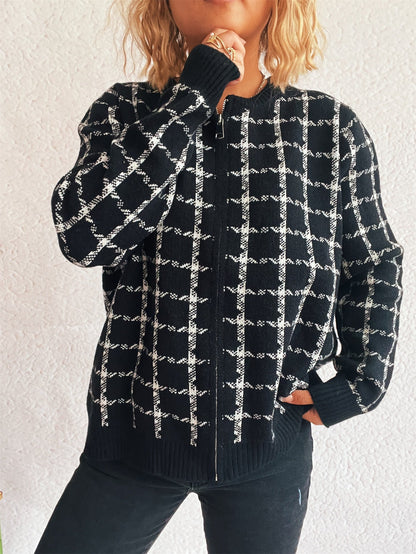 Gemütlicher kariert Cardigan mit Taschen für den Alltagstil