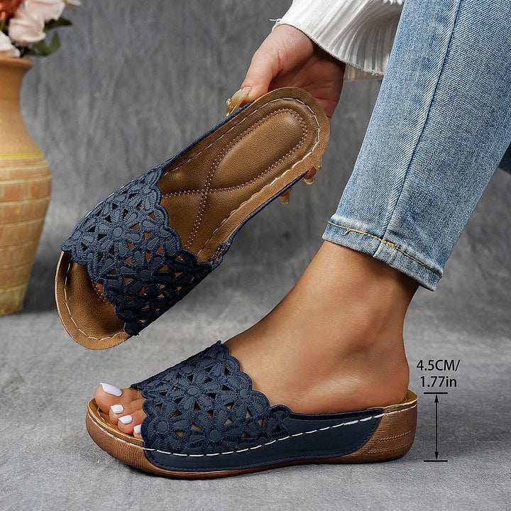 Stilvolle Fischnetz-Riemchensandalen für Damen