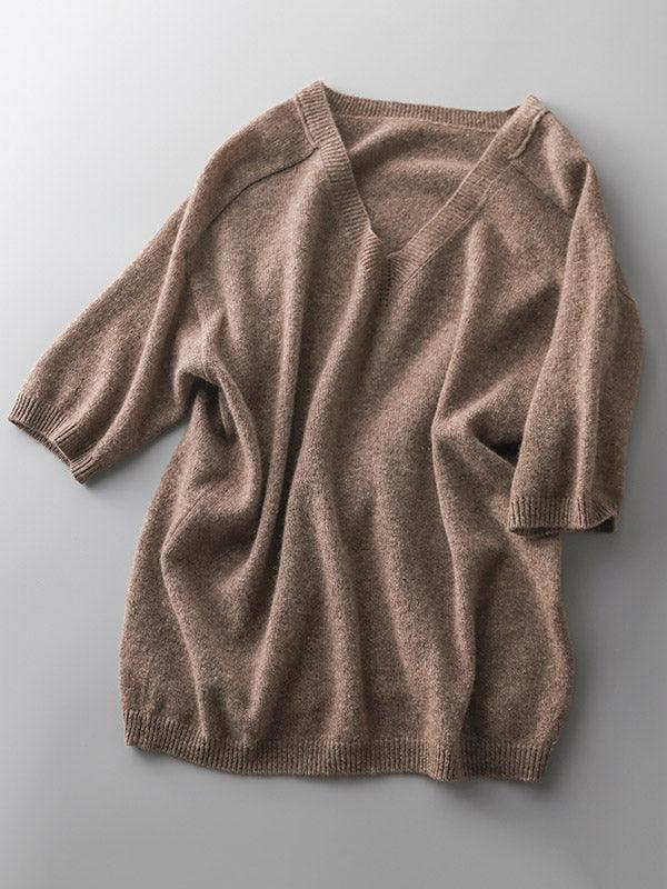 Luxuriöser weicher Kaschmir-V-Ausschnitt-Pullover für Damen