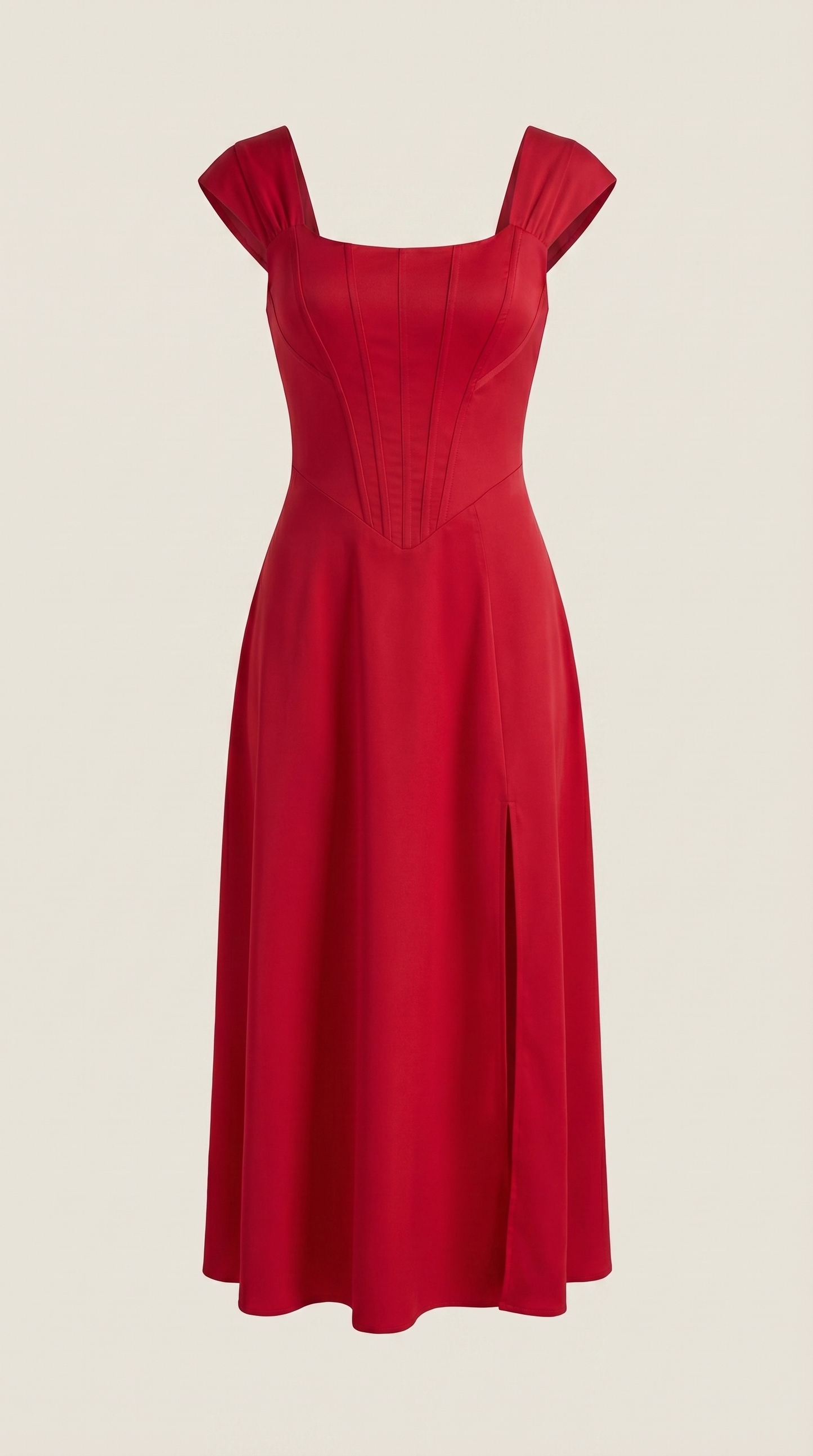 Damen Korsett Midi Kleid Hochzeitsgast Kleid