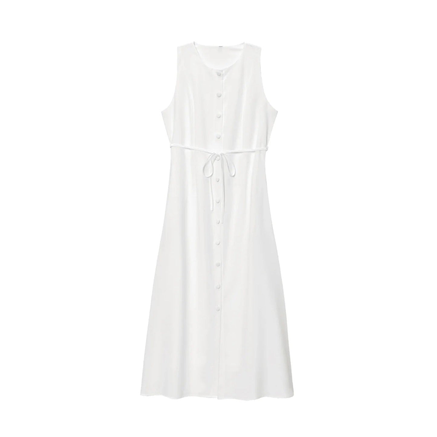 Elegantes weißes Midi-Hemdkleid für mühelosen Stil