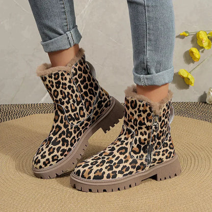 Schicke Leopard-Print Knöchelstiefel für trendige Outfits