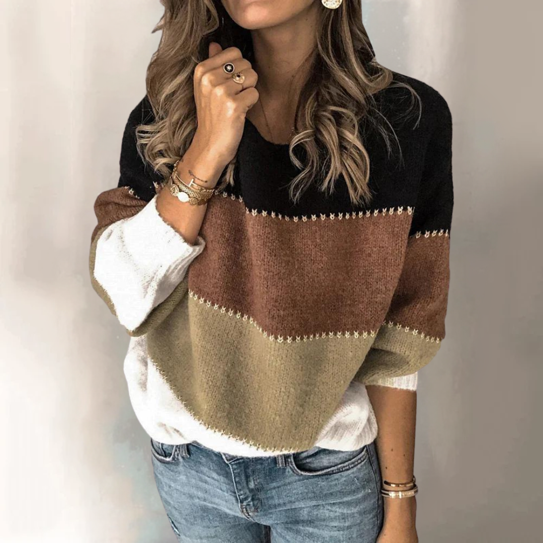 Gemütlicher klassischer gestreifter Strickpullover