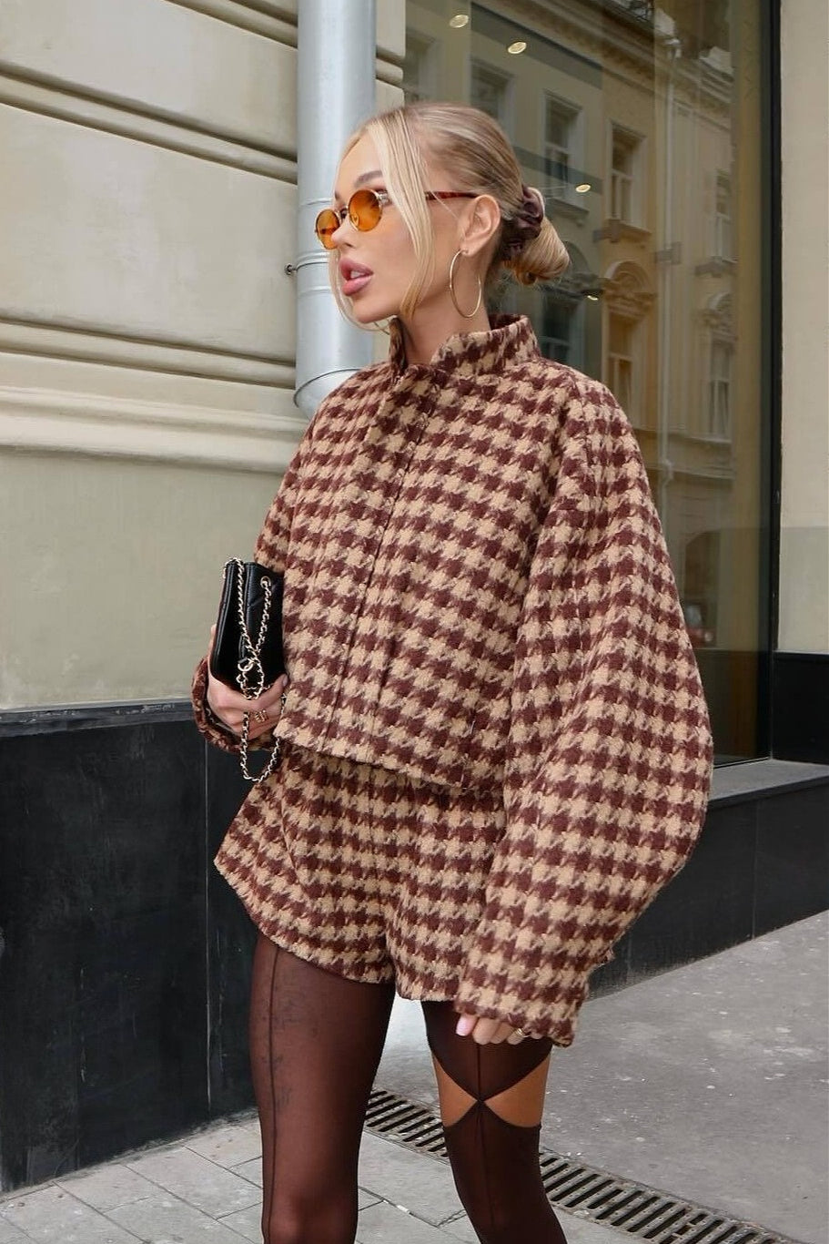 Vintage Hahnentritt Zweiteiler Set