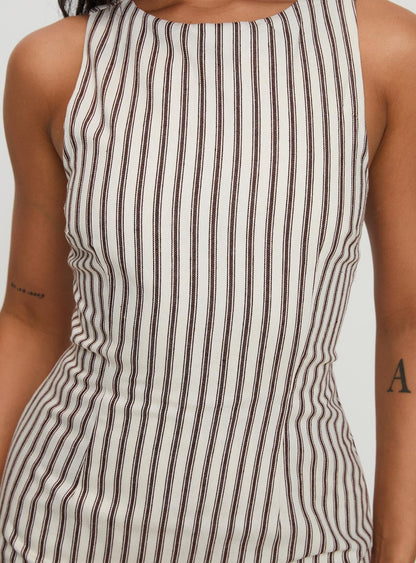 Gestreiftes Mini-Kleid für Damen Lässiges Sommeroutfit