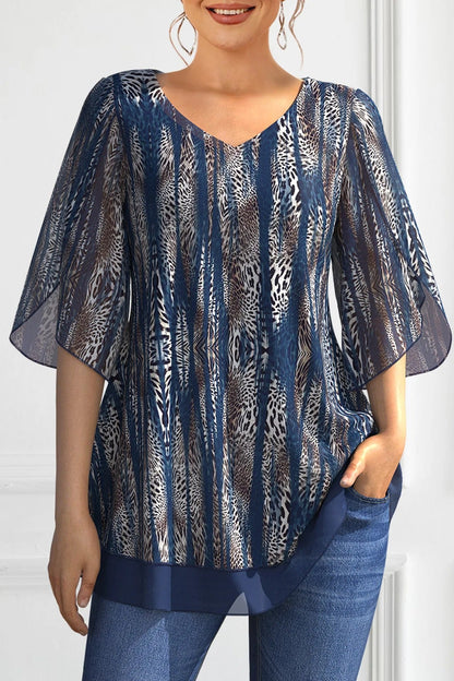 Elke® | Elegante Chiffon-Bluse mit Animal-Print