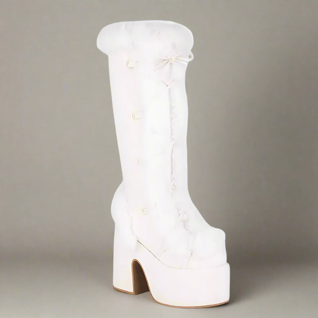 Gemütliche Chunky-Plateau-Stiefel für Winterstil