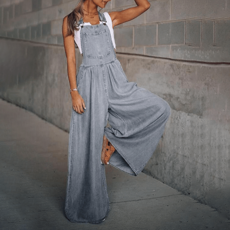 Klassischer Denim-Latzhose Lässiger Overall