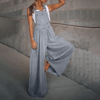 Klassischer Denim-Latzhose Lässiger Overall