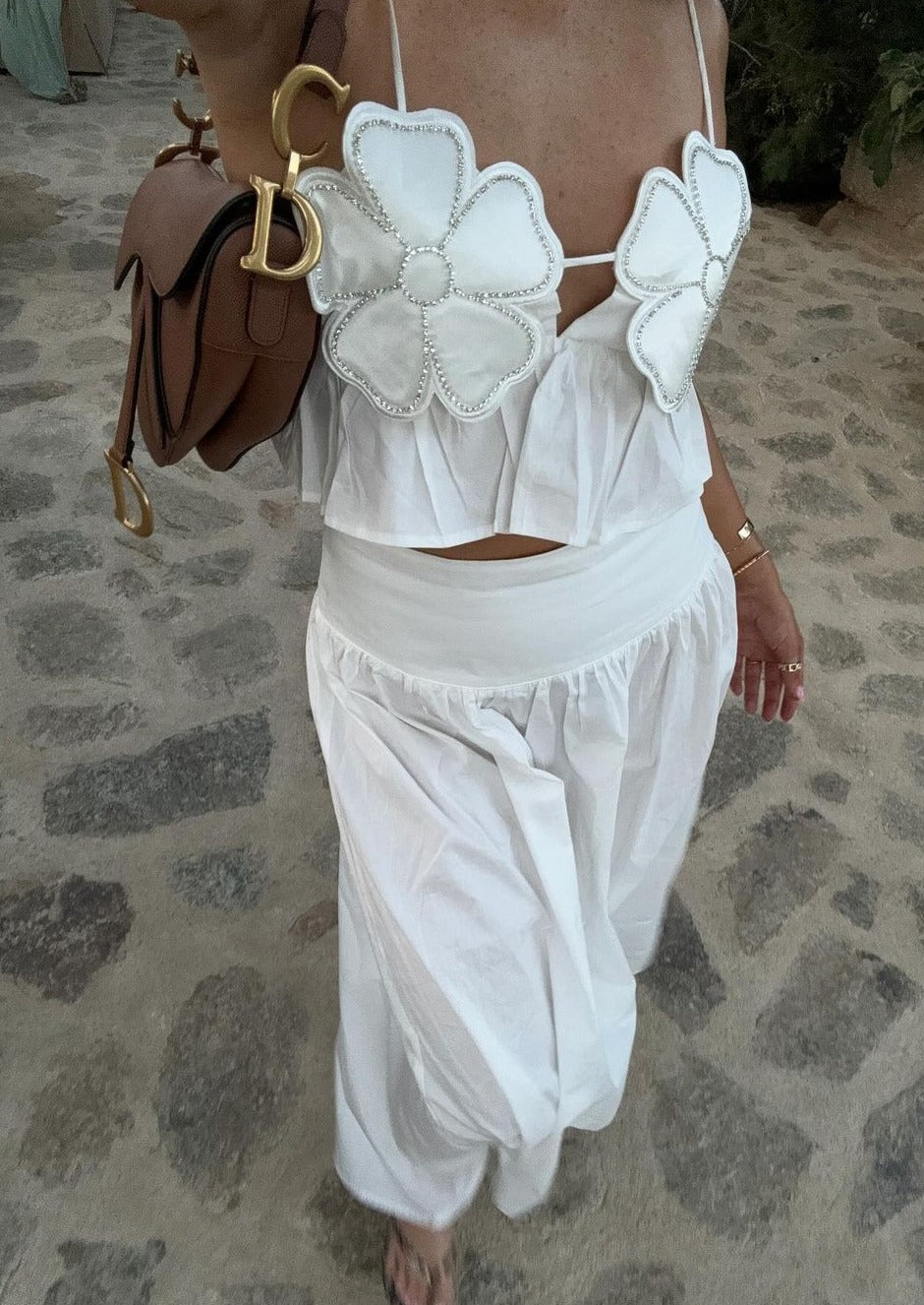 Damen Weiße Fließende Arabella Bluse