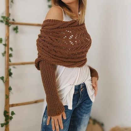 Gemütlicher mehrlagiger weicher Strickschal für Herbst und Winter