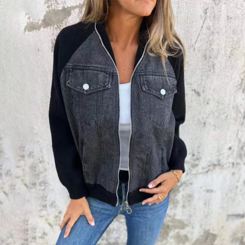 Klassische lässige Damen-Jeansjacke