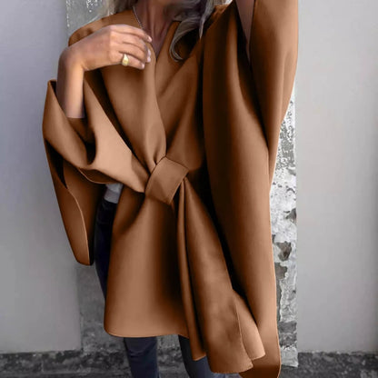 Gemütlicher langer Strickcardigan mit Fledermausärmeln