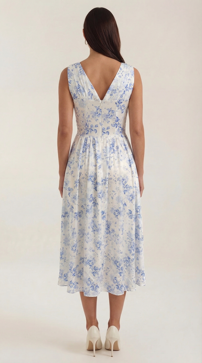 Damen Korsett Midi Sommerkleid