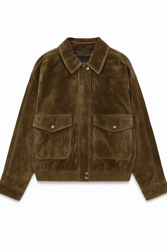 Klassische Damen-Bomberjacke mit Kragen und Klappentaschen