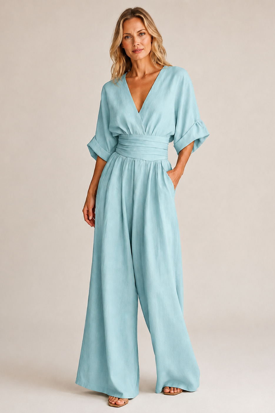 Damen Overall mit dreiviertellangen Ärmeln
