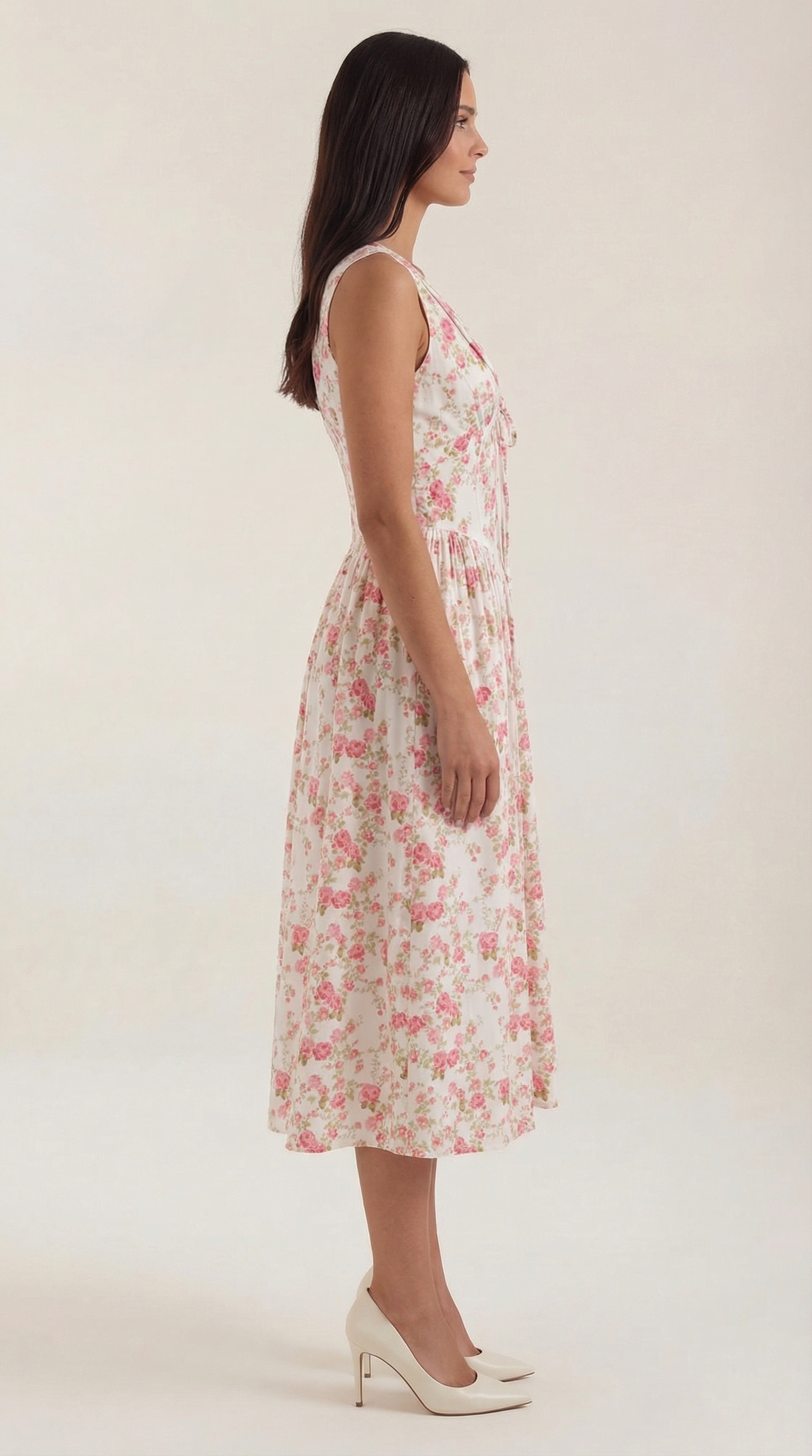 Damen Korsett Midi Sommerkleid