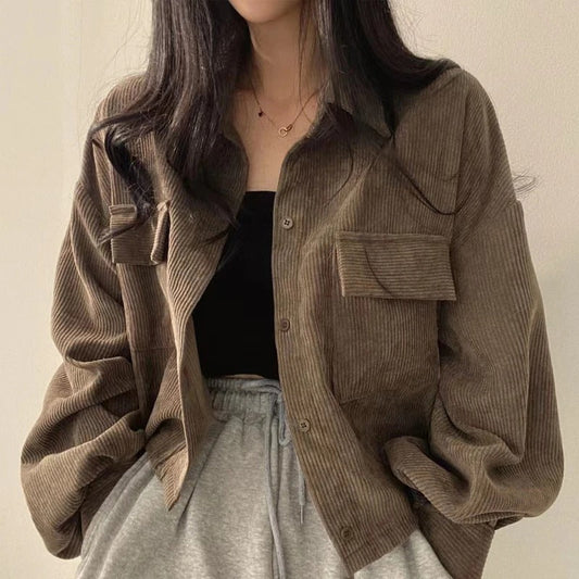 Lässige, bequeme Cordjacke für den Alltagstil