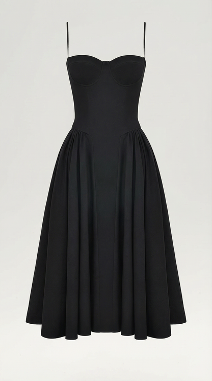 Damen Midikleid mit Blumenmuster und Korsett sowie herzförmigem Ausschnitt