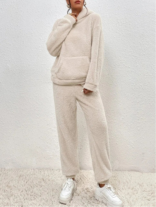 Gemütliches Teddy-Zweiteiler-Loungewear-Set für Damen