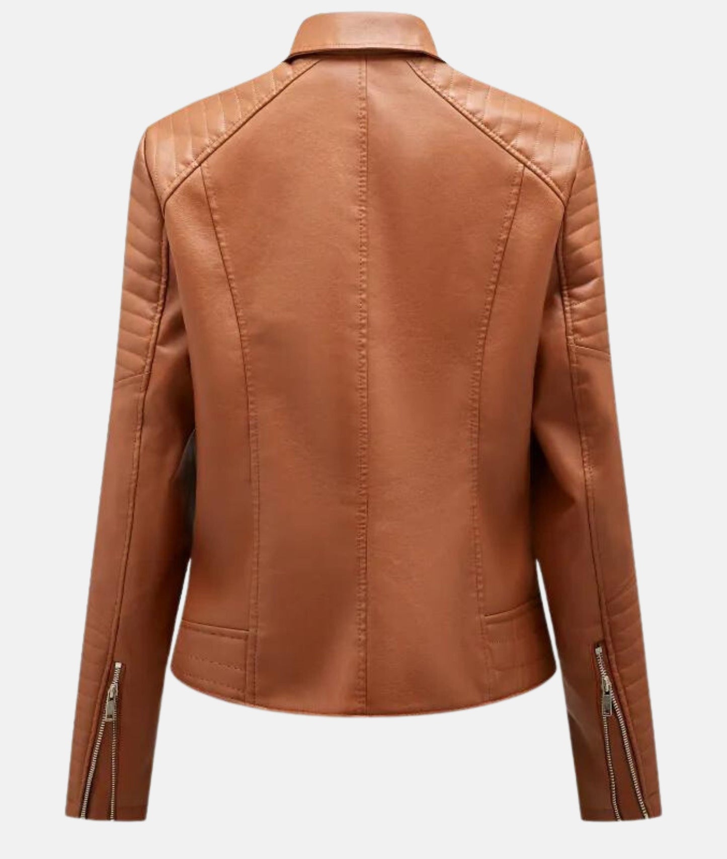 Schicke Damen Bikerjacke aus Kunstleder