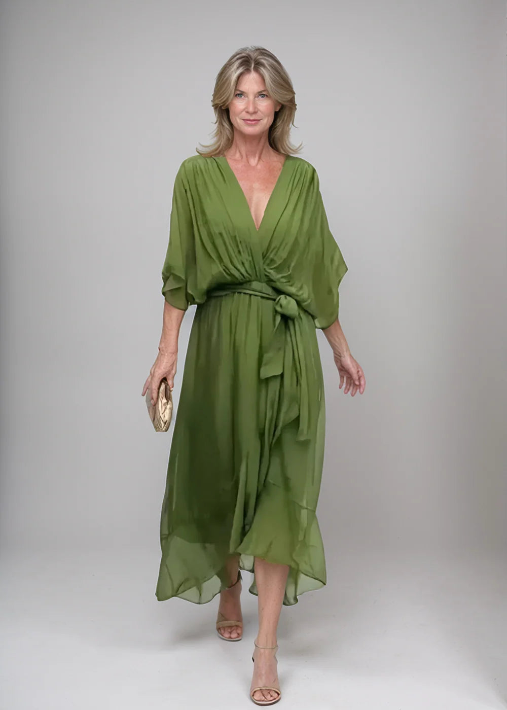 Elegantes V-Ausschnitt Sommerkleid für Damen