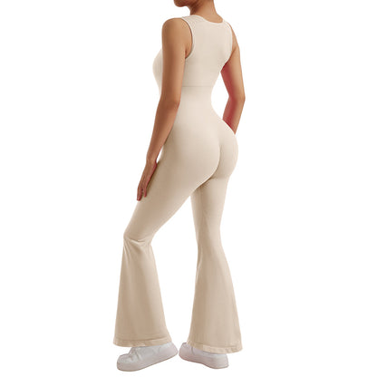 Ärmelloser Damen-Bodycon-Jumpsuit Eng anliegender Overall