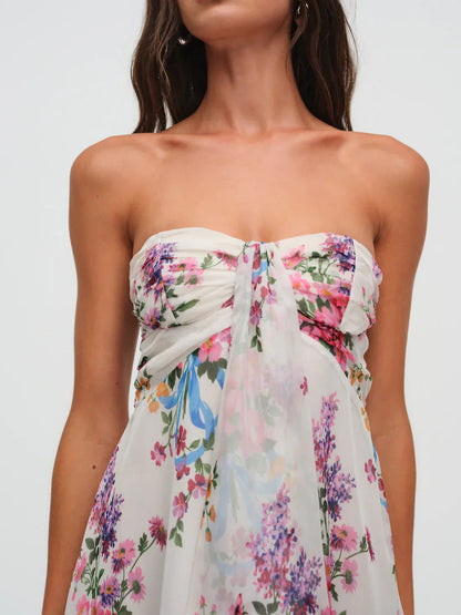 Fließendes Blumen-Boho-Maxikleid für Sommerstimmung