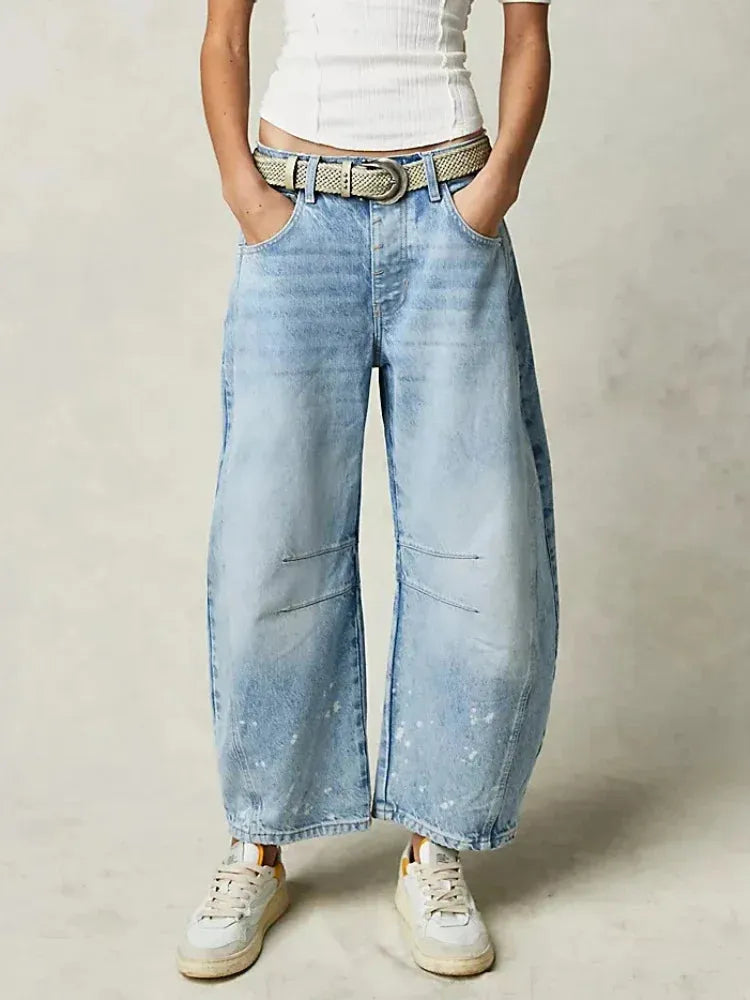 Weite Freizeithose aus Jeansstoff für Damen für den Winter