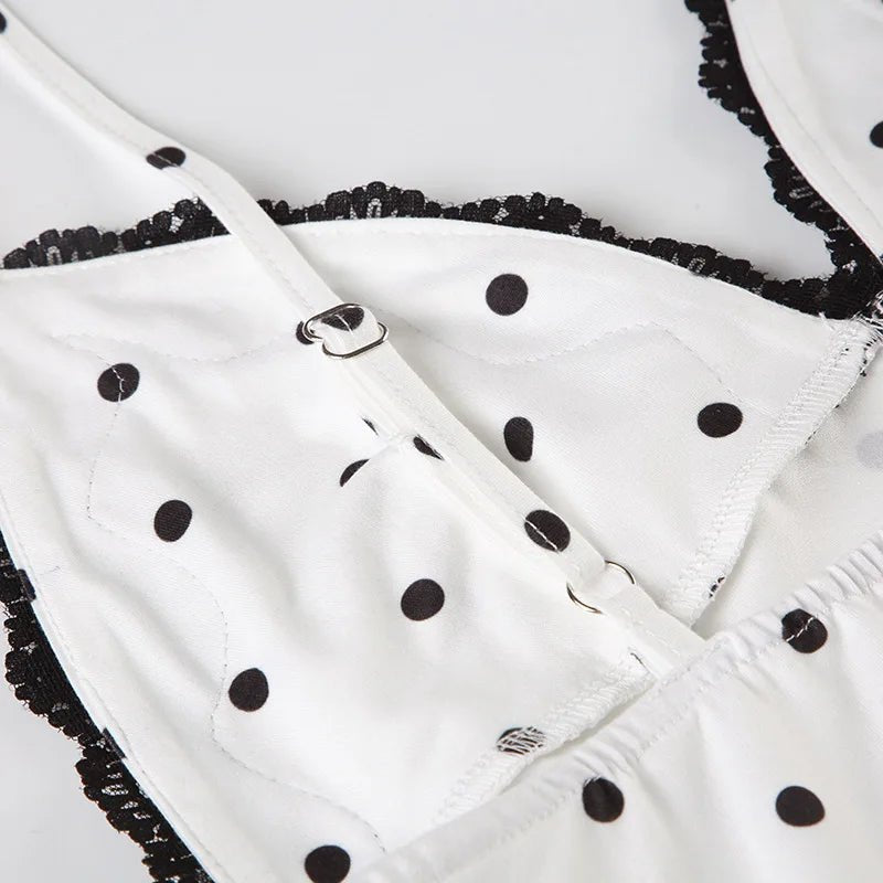 Ärmelloses Maxikleid mit Polka-Dots