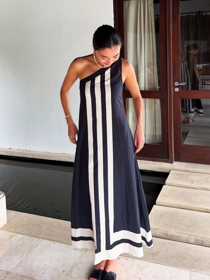 Asymmetrisches Midikleid mit Ausschnitt für Damen