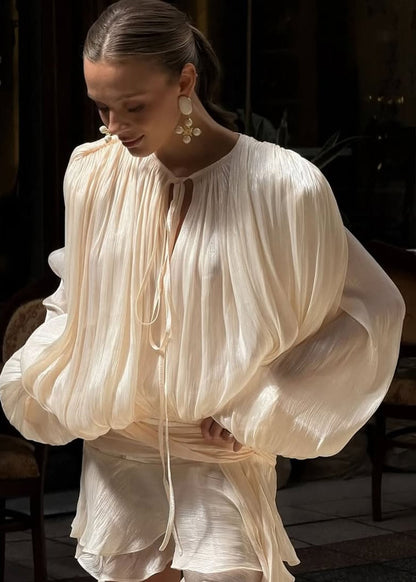 Estelle Champagner Satin Negligékleid