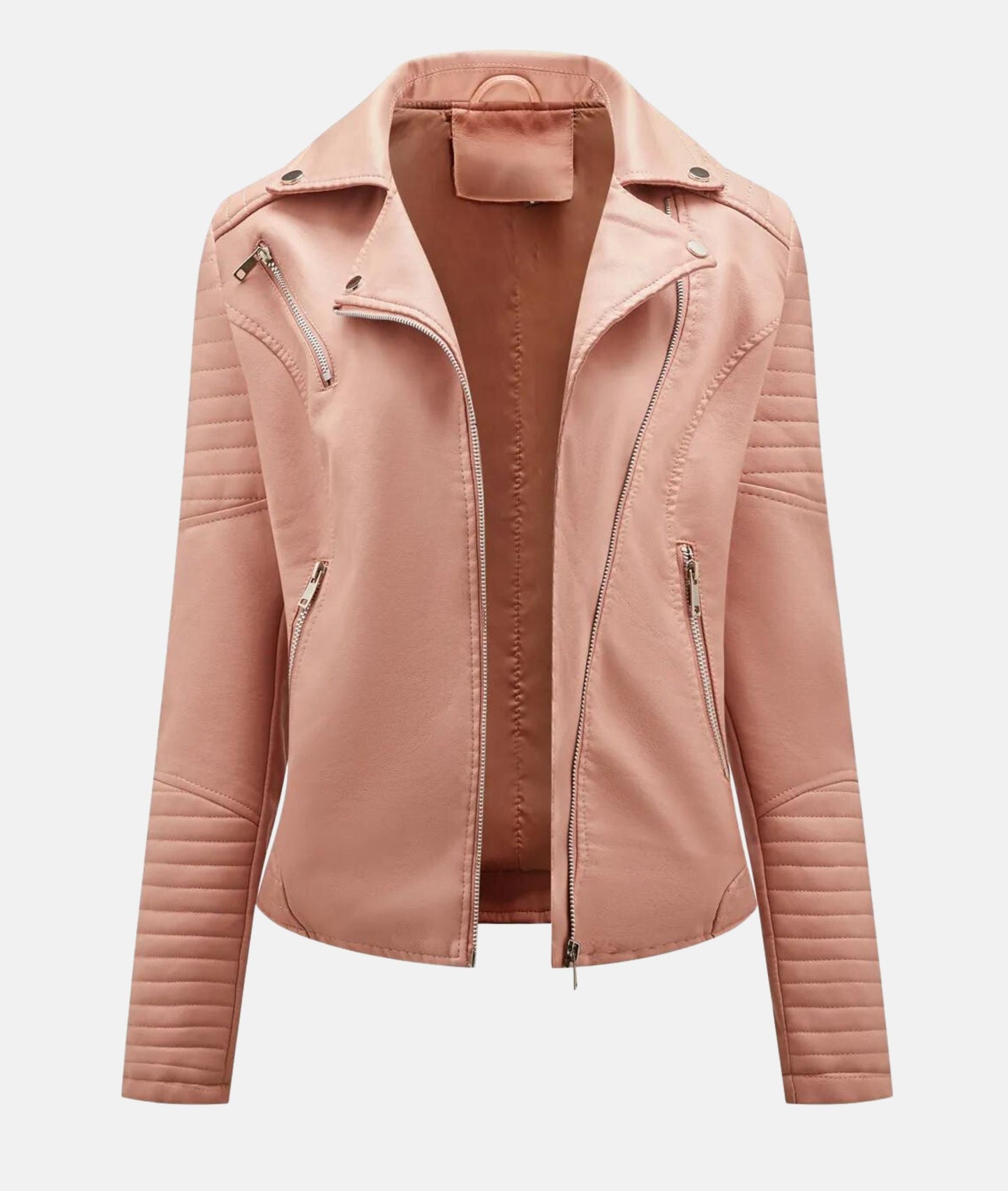Schicke Damen Bikerjacke aus Kunstleder