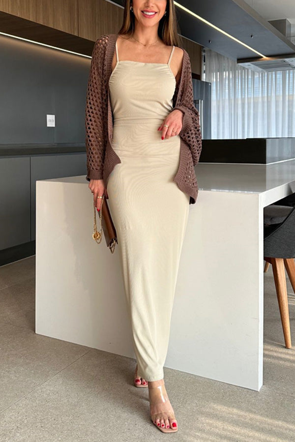 Hohlstrick Langarm Strandcardigan