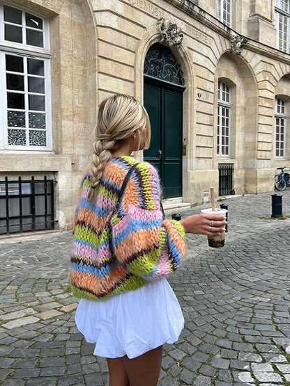 Gemütlicher Strukturstrickpullover mit Akzentdetails