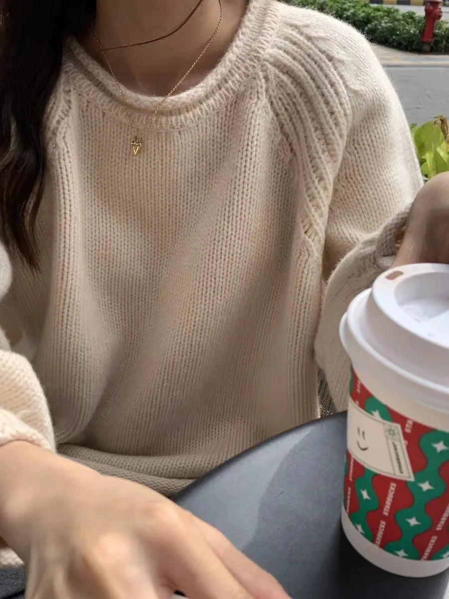Gemütlicher, übergroßer Strickpullover für lässigen Komfort