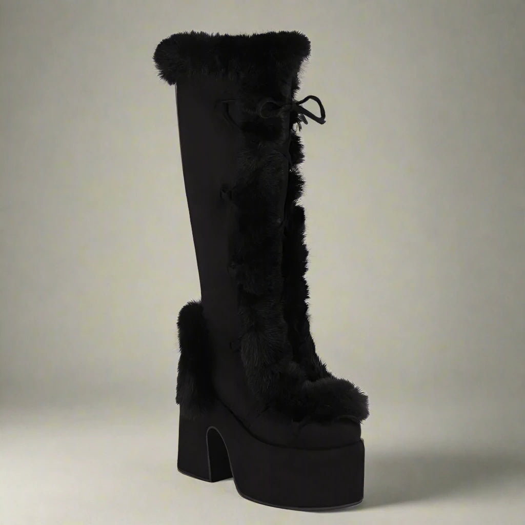 Gemütliche Chunky-Plateau-Stiefel für Winterstil