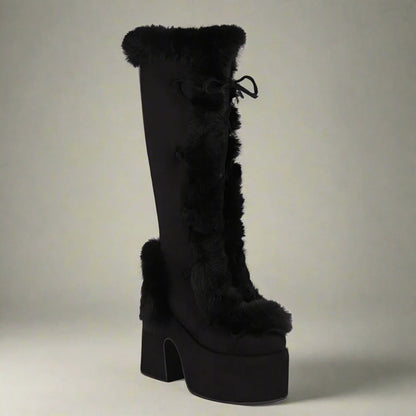 Gemütliche Chunky-Plateau-Stiefel für Winterstil
