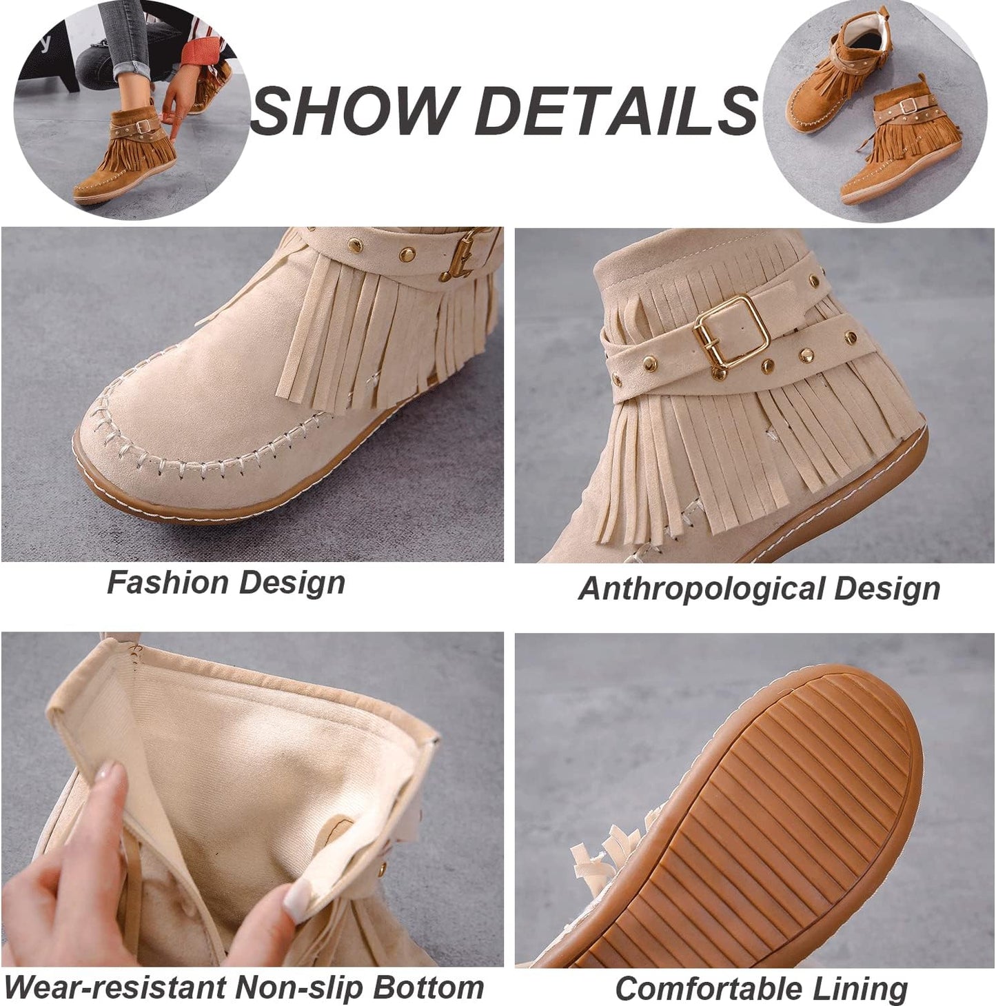 Gefütterter Damen-Knöchelstiefel