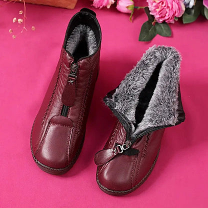 Gemütliche Winterstiefel aus natürlichem Leder mit warmem Futter
