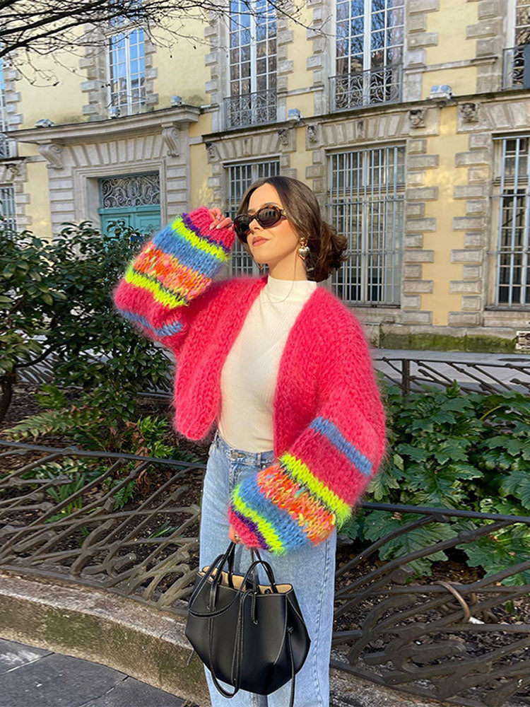 Gemütlicher Strukturstrickpullover mit Akzentdetails