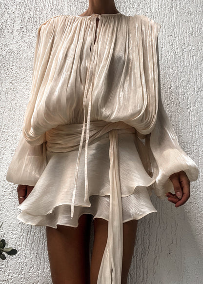 Estelle Champagner Satin Negligékleid