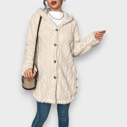 Gemütlicher Plüsch-Kapuzenpullover-Cardigan