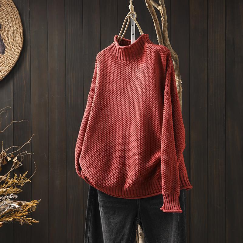 Gemütlicher Waffelstrickpullover für Lagenlooks