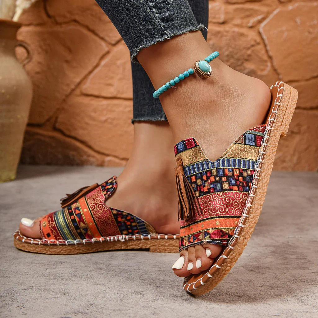 Bohemian Quasten-Sandalen für Damen