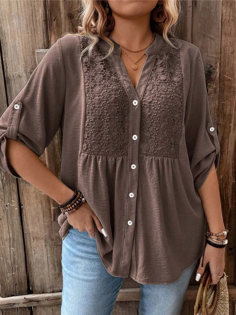 Elegante Bluse mit V-Ausschnitt